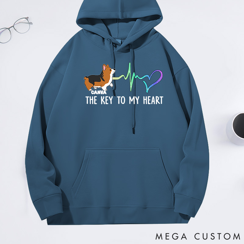 Personalized Dog Lover the Key to My Heart Classic Hoodies