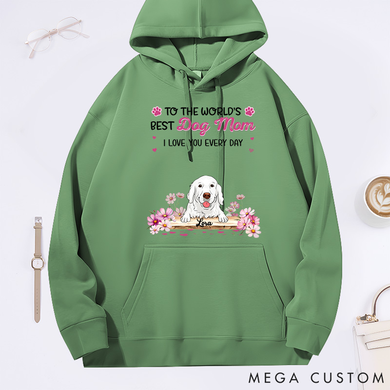 Personalized Dog Lover Birthday Flowers Best Dog Mom Classic Hoodies