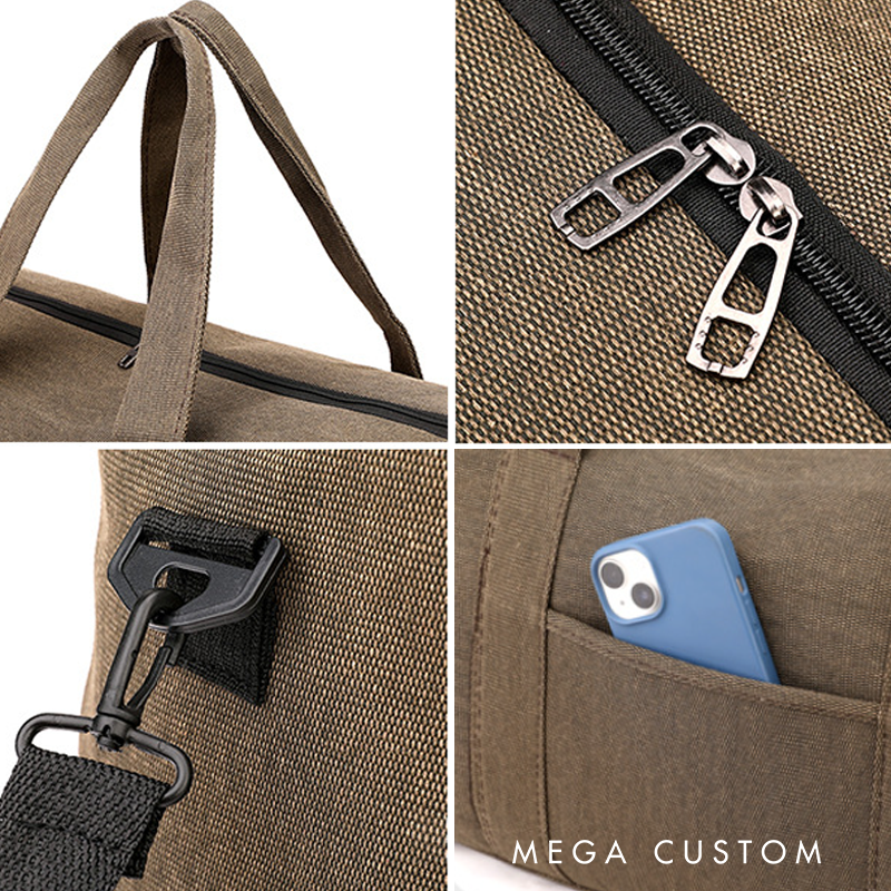 Personalized Canvas Duffle Bag for Firefighter Custom Weekender Bag Luggage Bag Gift For Fireman