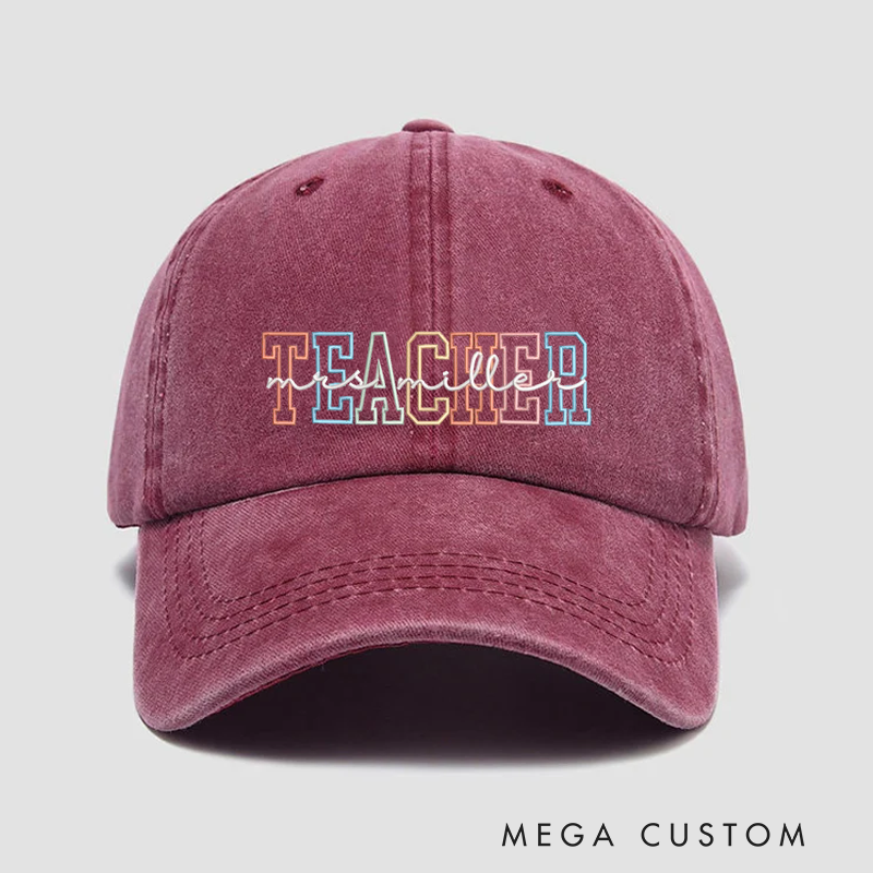 Personalized Caps for Teacher Classic Design Gift Hats Teacher Appreciation Gift