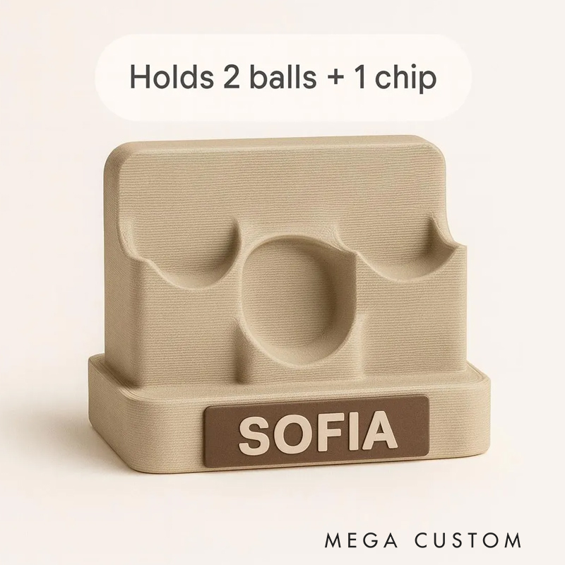 Personalized Golf Ball Poker Chip Display 3D Printed Name Desk Holder Gift for Golf Lovers