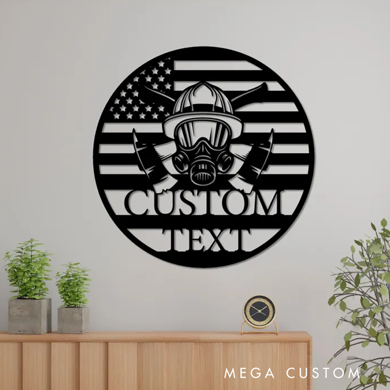 Personalized Firefighter Metal Sign Decor Custom Fire Department Name Number Wall Hanging Gift Fireman Appreciation Gift