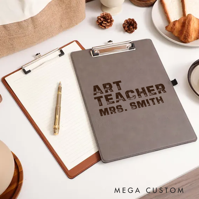 Personalized Leather Clipboard for Teachers Art Teacher Design Clipboard Stylish and Practical Gift for Teachers