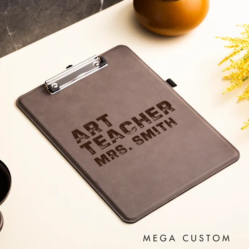 Personalized Leather Clipboard for Teachers Art Teacher Design Clipboard Stylish and Practical Gift for Teachers
