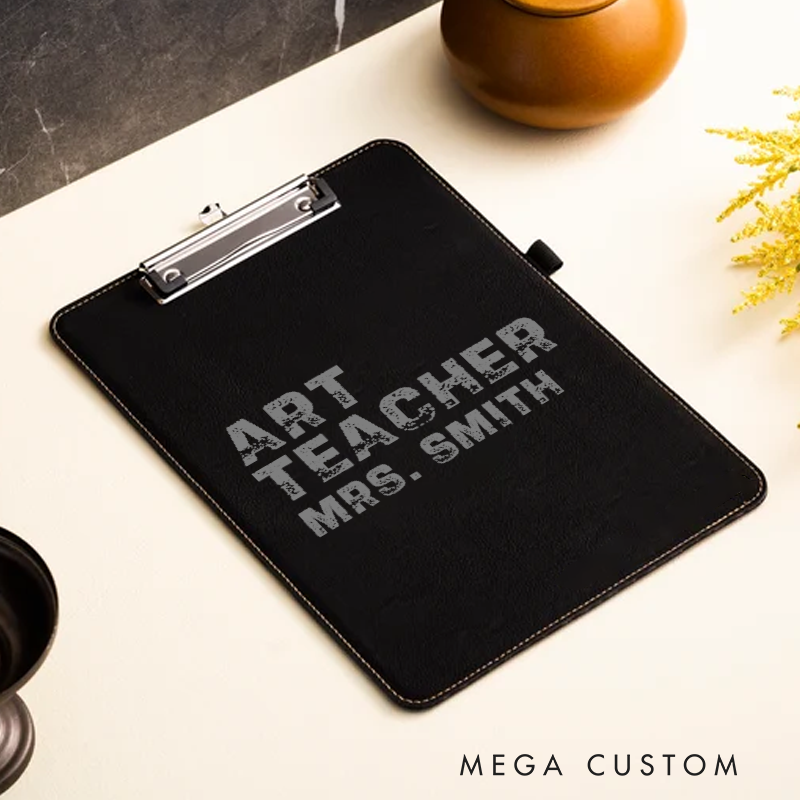 Personalized Leather Clipboard for Teachers Art Teacher Design Clipboard Stylish and Practical Gift for Teachers
