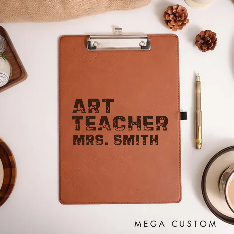 Personalized Leather Clipboard for Teachers Art Teacher Design Clipboard Stylish and Practical Gift for Teachers