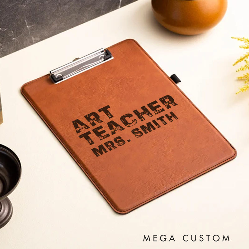 Personalized Leather Clipboard for Teachers Art Teacher Design Clipboard Stylish and Practical Gift for Teachers