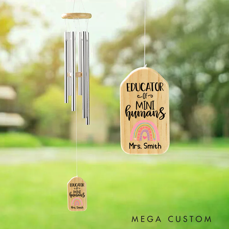 Personalized Wind Chimes for Teacher Educator of Mini Humans Teacher Appreciation Gift
