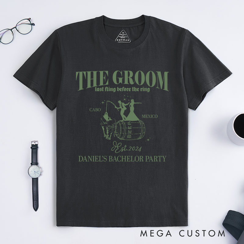 Personalized Bachelor Party T-Shirts Groom Team Shirts Best Man Bachelor Party T-Shirts Whiskey Lovers Tops Groomsmen Gift For Men