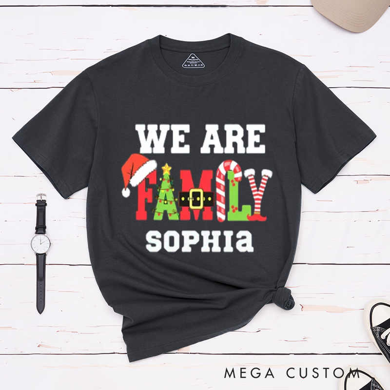 Personalized We Are Family Matching Christmas Tees A Fun Holiday Gift Classic T-shirt