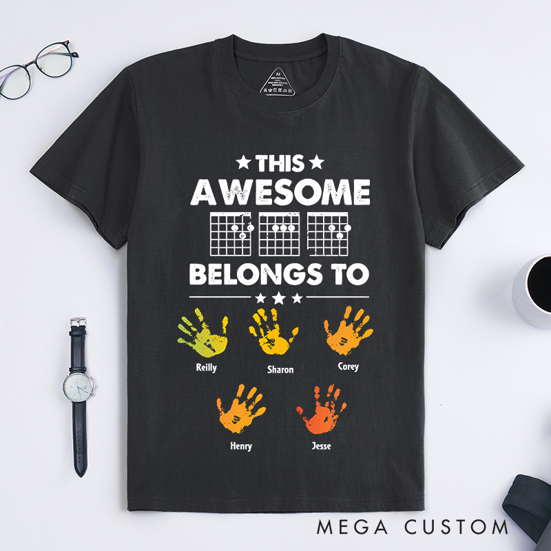 Personalized this Awesome Dad Belongs to Guitarist Style Classic T-Shirt