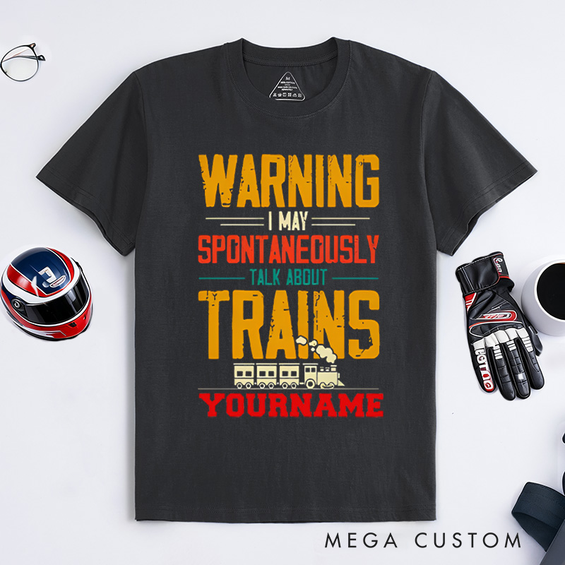 Personalized Train Enthusiast T-Shirt Custom Train Enthusiast T-Shirt Locomotive Shirt Train Lover Gift