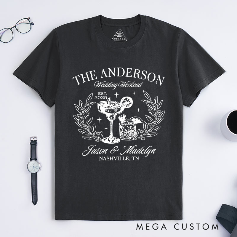 Personalized Couple Wedding Weekend T-Shirt Wife Husband Wedding Anniversary Gift Shirt Anniversary Gift For Her Him
