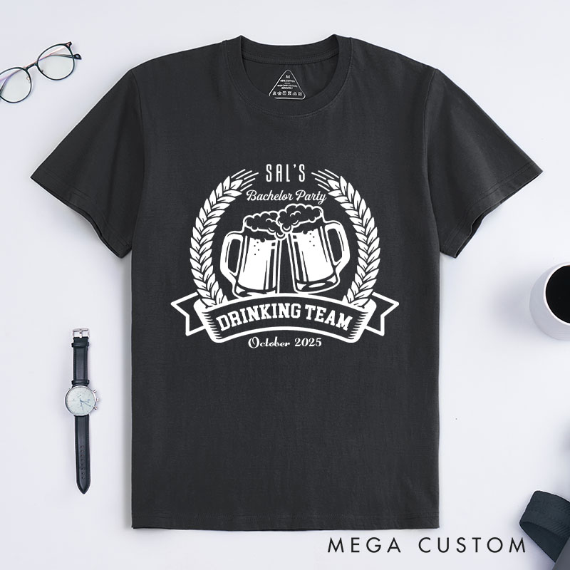 [Copy]Personalized Hunt is Over Bachelor Party T-Shirt Rustic Deer Antler Groomsman Shirt Wedding Party Favors for Groomsman Retro Best Man Gift T-Shirt