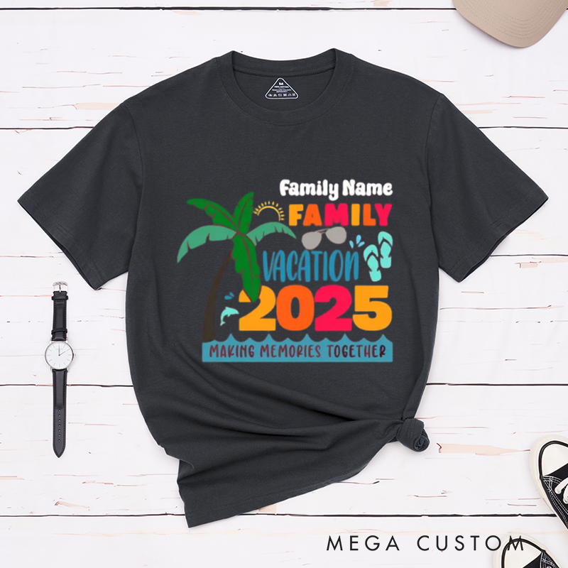 Personalized 2025 Family Vacation Matching Shirts for Making Memories Together at the Beach Classic T-shirt