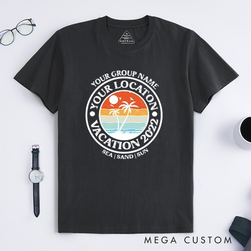 Personalized Vacation T-Shirt Celebrate Your Unique Trip with Custom Group Name Location and Year Design