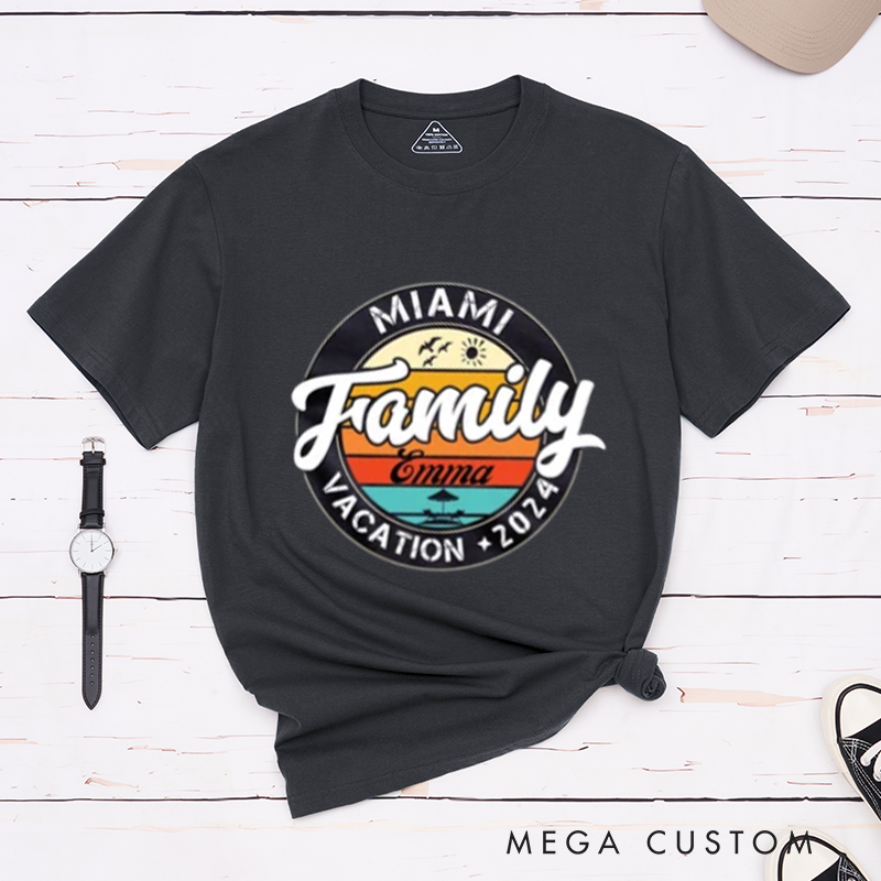 Personalized 2025 Family Vacation Custom Tee Family Trip Outfit for Summer Adventures Classic T-Shirt