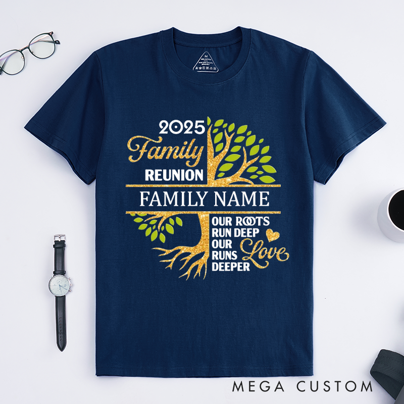 Personalized Custom Family Tree and Reunion Shirts Celebrating Deep Roots and Love Classic T-shirt