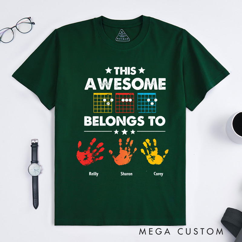 Personalized this Awesome Dad Belongs to Guitarist Style Classic T-Shirt