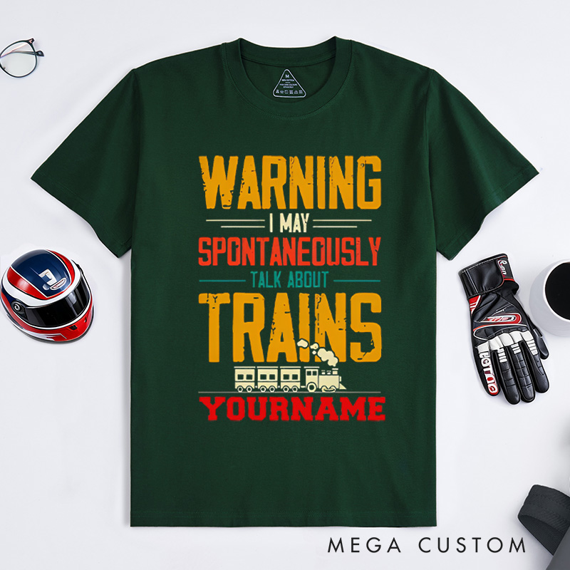 Personalized Train Enthusiast T-Shirt Custom Train Enthusiast T-Shirt Locomotive Shirt Train Lover Gift