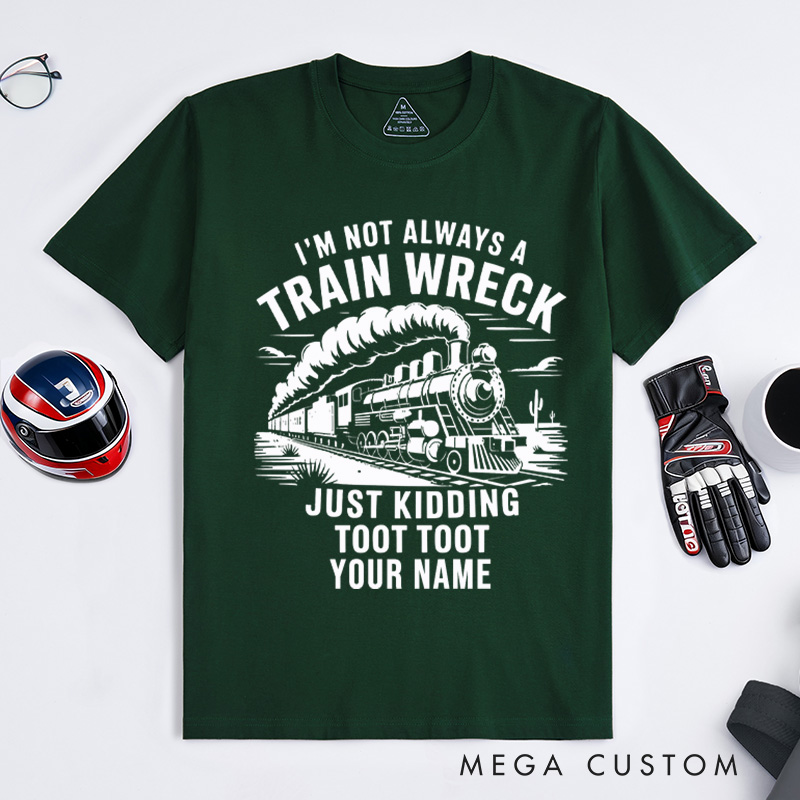 Personalized Train Enthusiast T-Shirt Custom Train Wreck Design Shirt Train Lover Gift