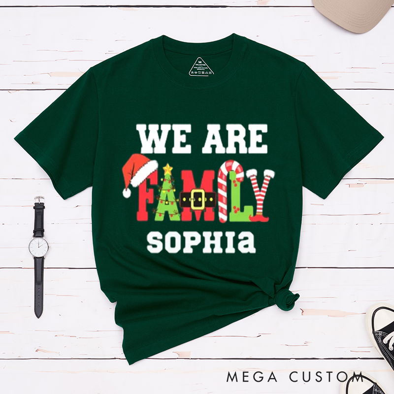 Personalized We Are Family Matching Christmas Tees A Fun Holiday Gift Classic T-shirt