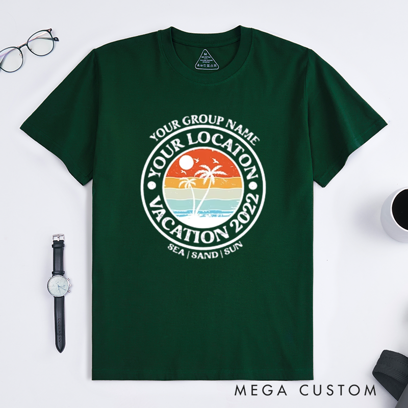 Personalized Vacation T-Shirt Celebrate Your Unique Trip with Custom Group Name Location and Year Design