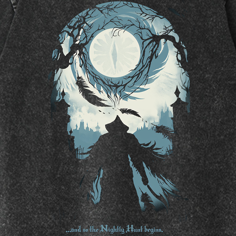 Personalized Nightly Hunt Begins Gothic Game Washed T-Shirts Video Game Tshirt Nightmare Hunter Shirt Halloween