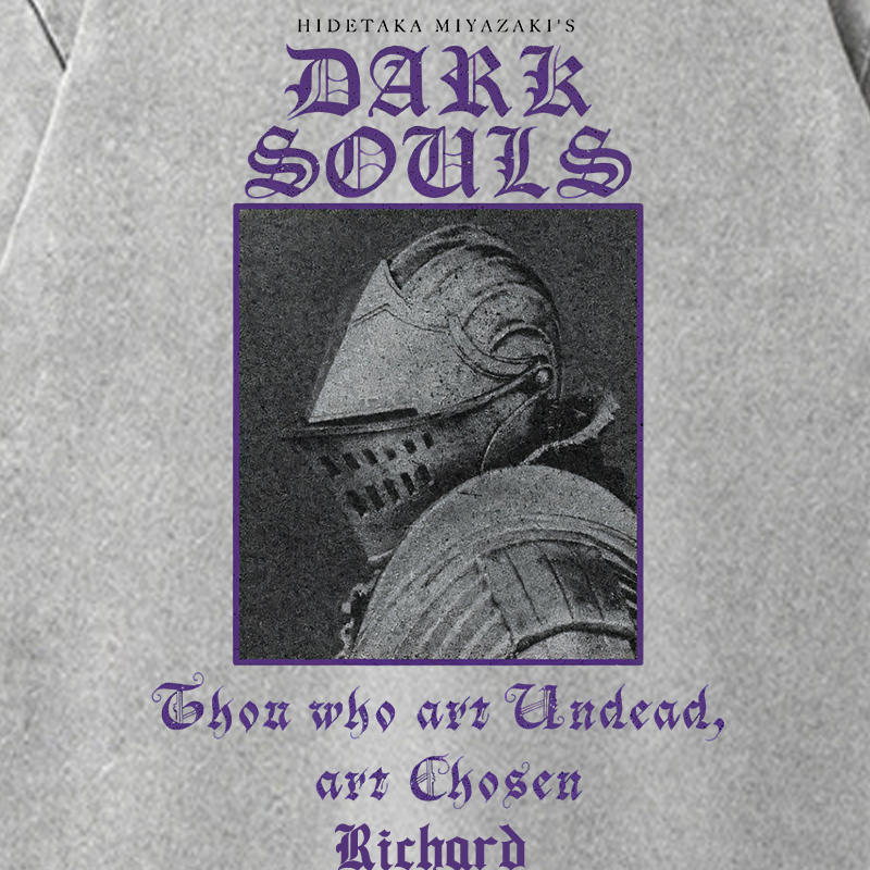 Personalized Chosen Undead Gothic Game Washed T-Shirts Video Game Tshirt Undead Shirt Halloween