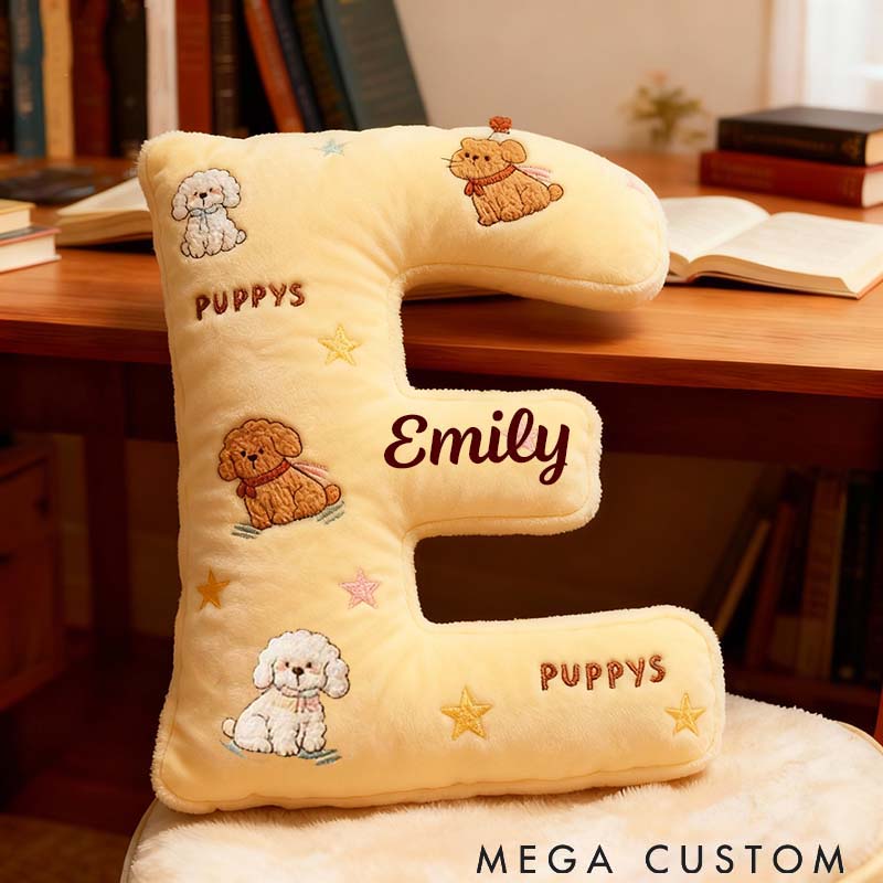 Personalized Dog Lover Pubby Letter Pillow Graphic 3D Print Pillow