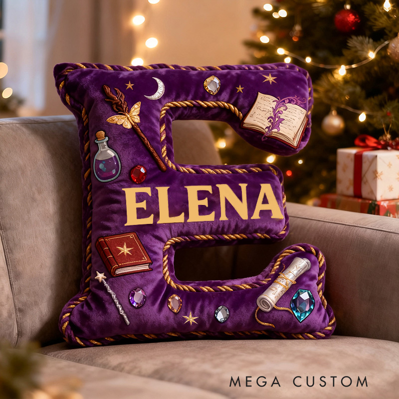 Personalized Magic Academy Pillow Decorated with Magic Scrolls Magic Potions Magic Wands Graphic 3D Print Pillow for Kids and Magic Lovers