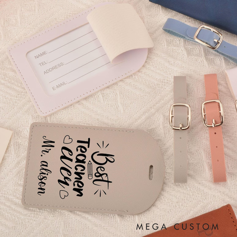 Personalized Teacher Luggage Tags Best Teacher Ever Teacher Appreciation Gift Travel Gift