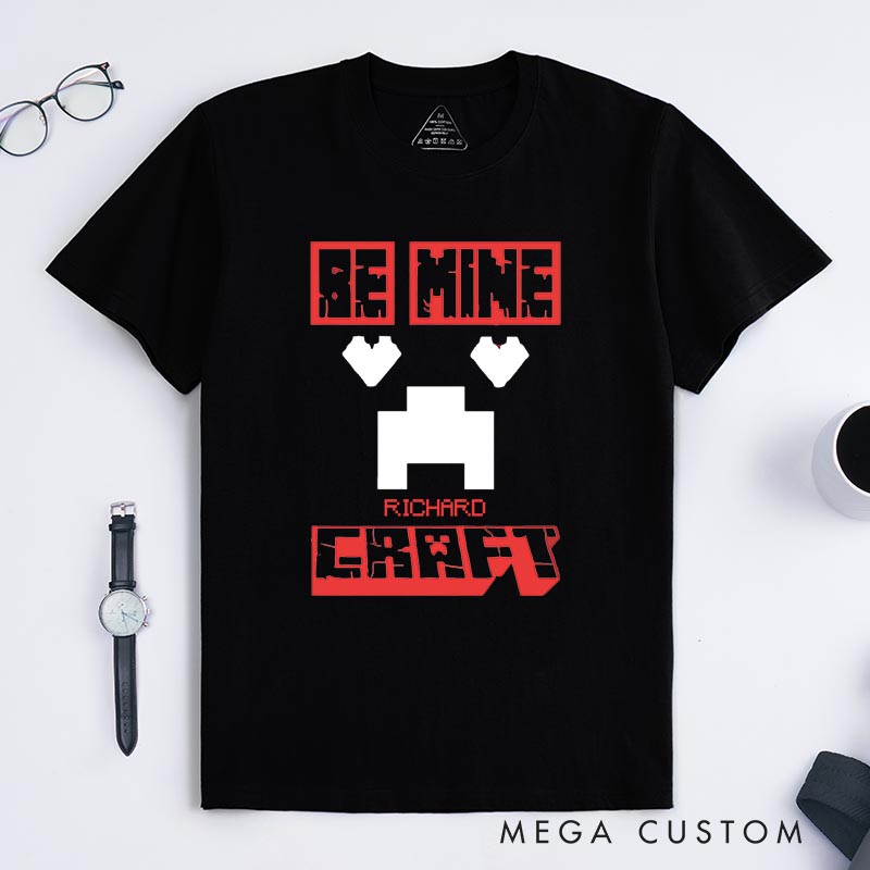 Personalized be Mine Classic T-Shirts Pixel Building Video Game Tshirt Fantasy Game Shirt