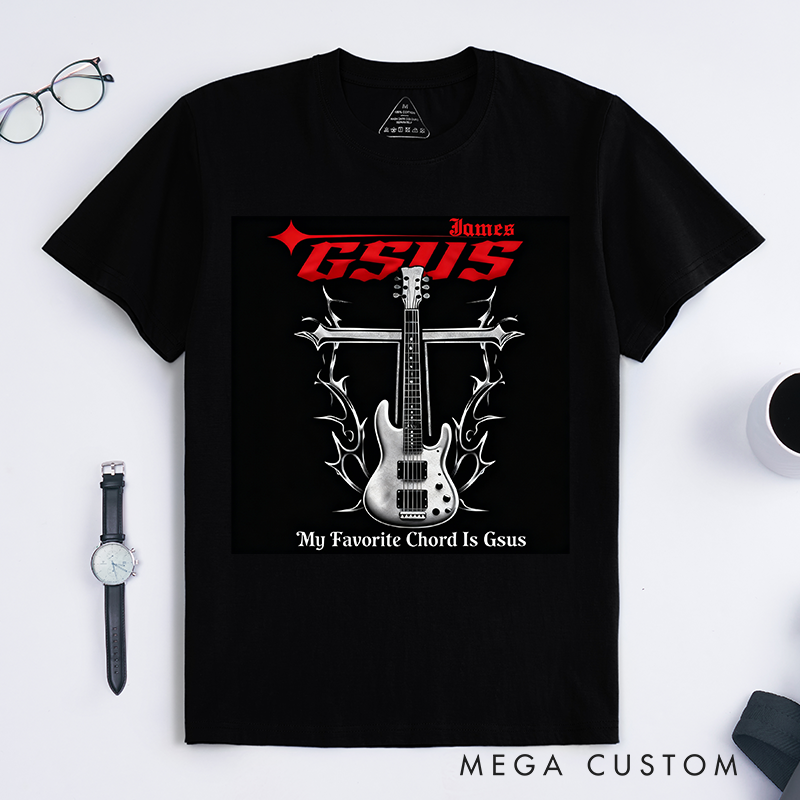 Personalized Classic T-Shirts My Favorite Chord Is Gsus T-Shirt Vintage Music Graphic Tee for Music Lovers