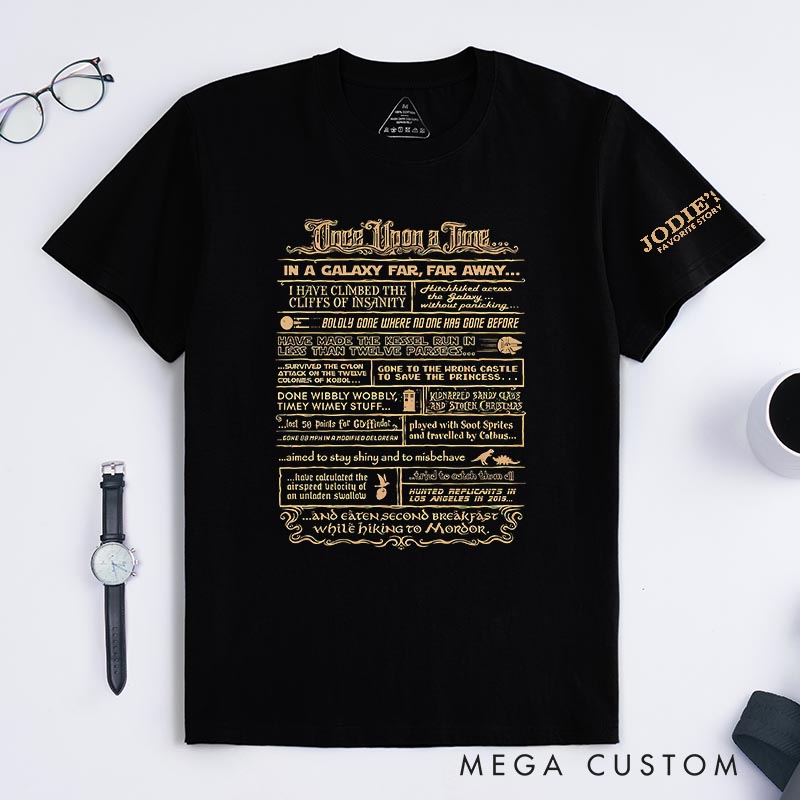 Personalized Once Upon a Time Classic T-Shirts Galaxy Fantasy Funny Geek Tshirt for Movie Lovers