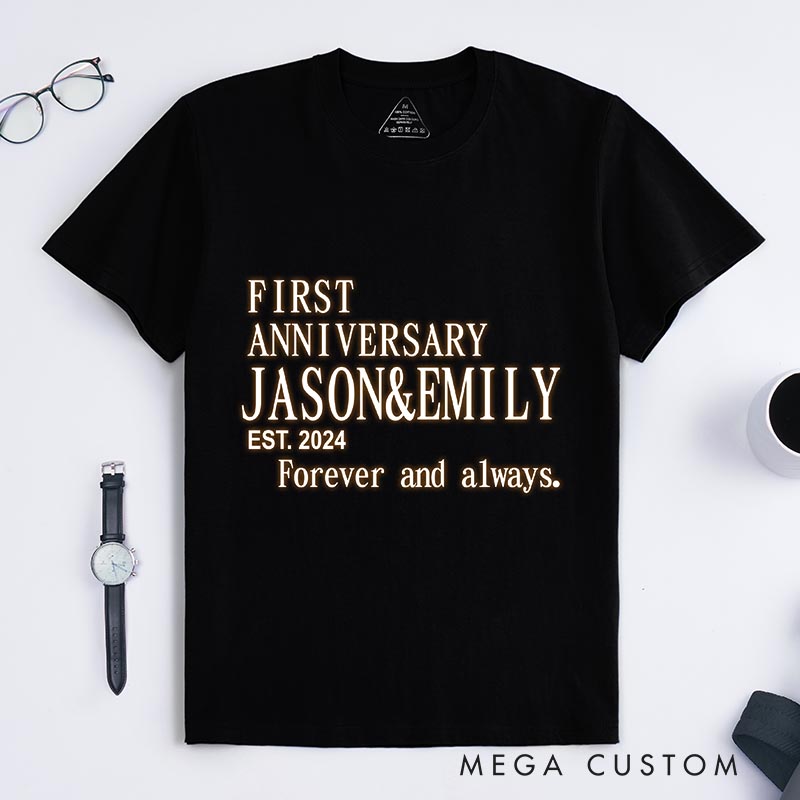 Personalized Anime Anniversary Classic T-Shirts Japanese Couple Manga Tshirt Mecha Anime Series Shirt for Anime Lovers