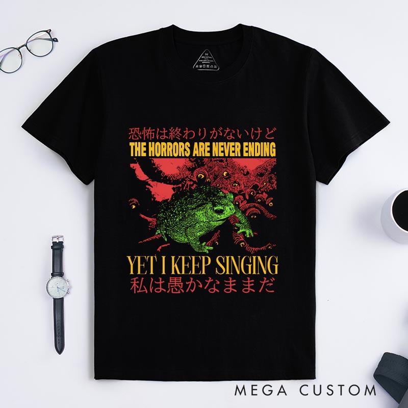 Personalized The Horrors Vintage Japanese Frog Classic T-Shirts Funny Vintage Japanese Tshirt