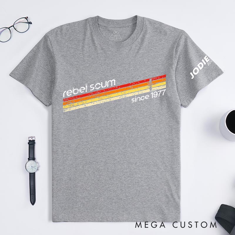 Personalized 1977 Rebel Scum Classic T-Shirts Galaxy Nerdy Geek Tshirt for Movie Lovers for Him