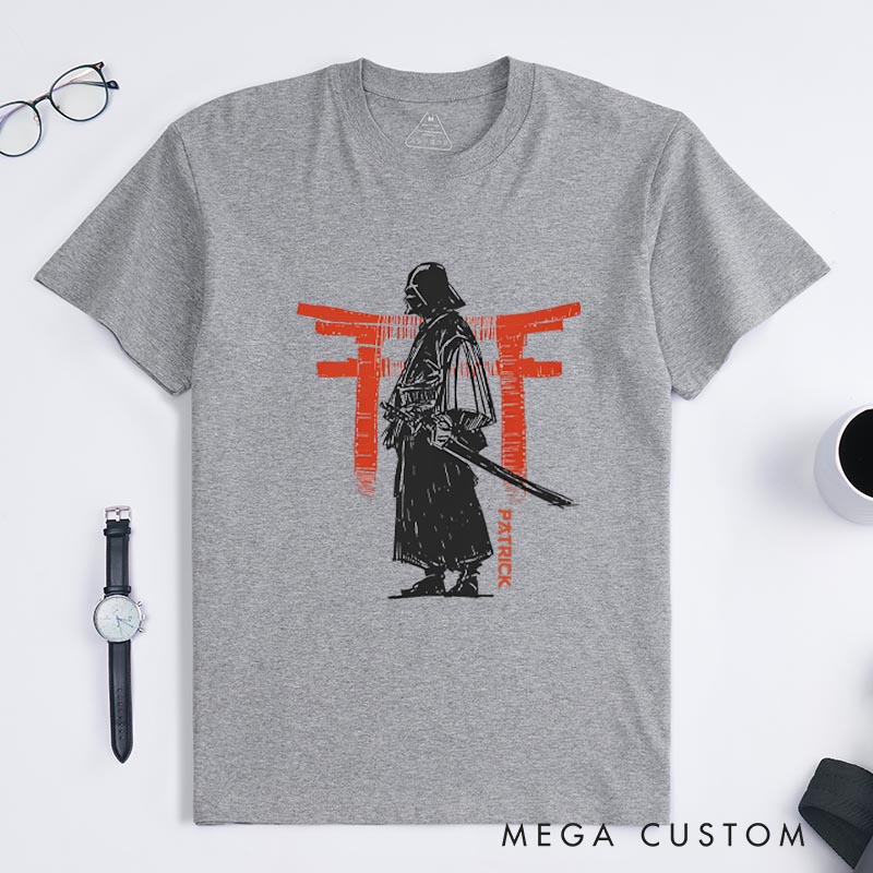 Personalized Black Samuri Galaxy Classic T-Shirts Japanese Style Geek Tshirt for Movie Lovers