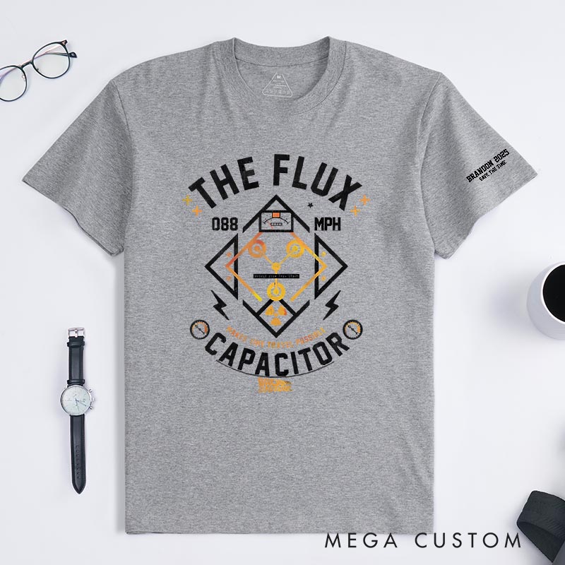 Personalized the Flux Capacitor Classic T-Shirts Future Fiction Movie Tshirt Geek Nerdy Movie Shirt