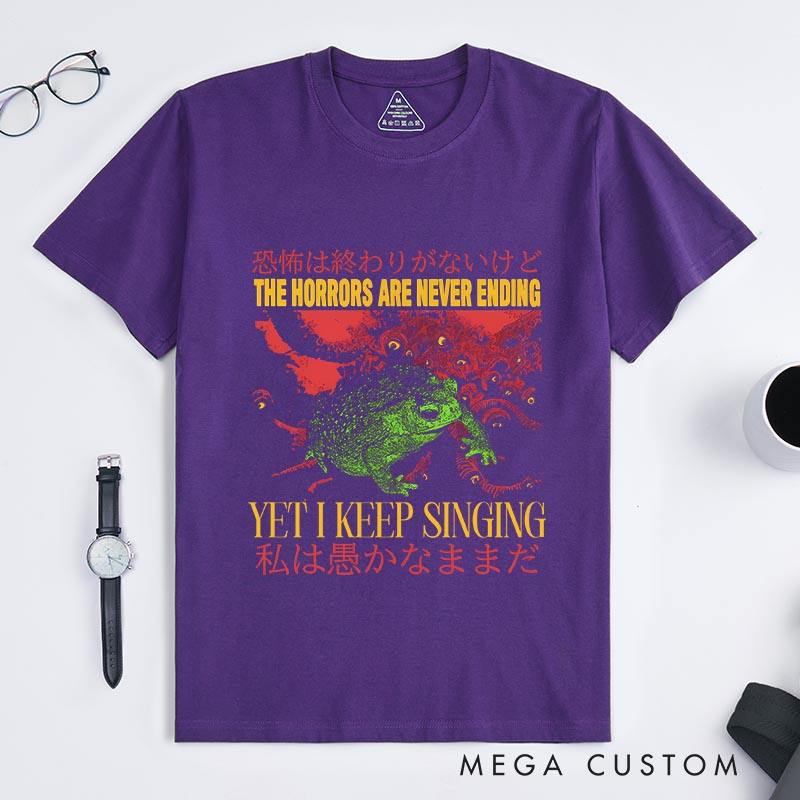 Personalized The Horrors Vintage Japanese Frog Classic T-Shirts Funny Vintage Japanese Tshirt