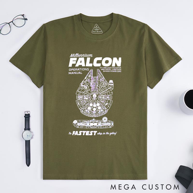 Personalized Falcon Classic T-Shirts Nerdy Geek Tshirt for Movie Lovers