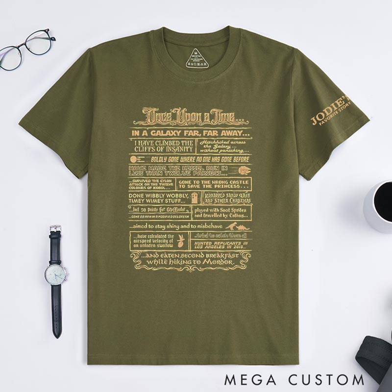 Personalized Once Upon a Time Classic T-Shirts Galaxy Fantasy Funny Geek Tshirt for Movie Lovers