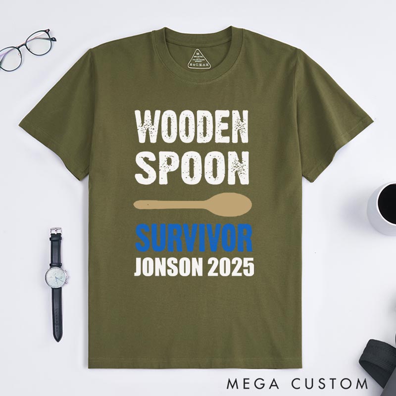 Personalized Wooden Spoon Survivor Funny Christmas Movie Classic T-Shirts Holiday Tshirt Christmas Gift