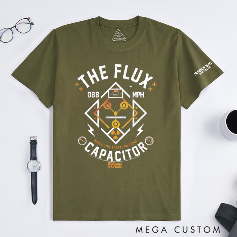 Personalized the Flux Capacitor Classic T-Shirts Future Fiction Movie Tshirt Geek Nerdy Movie Shirt