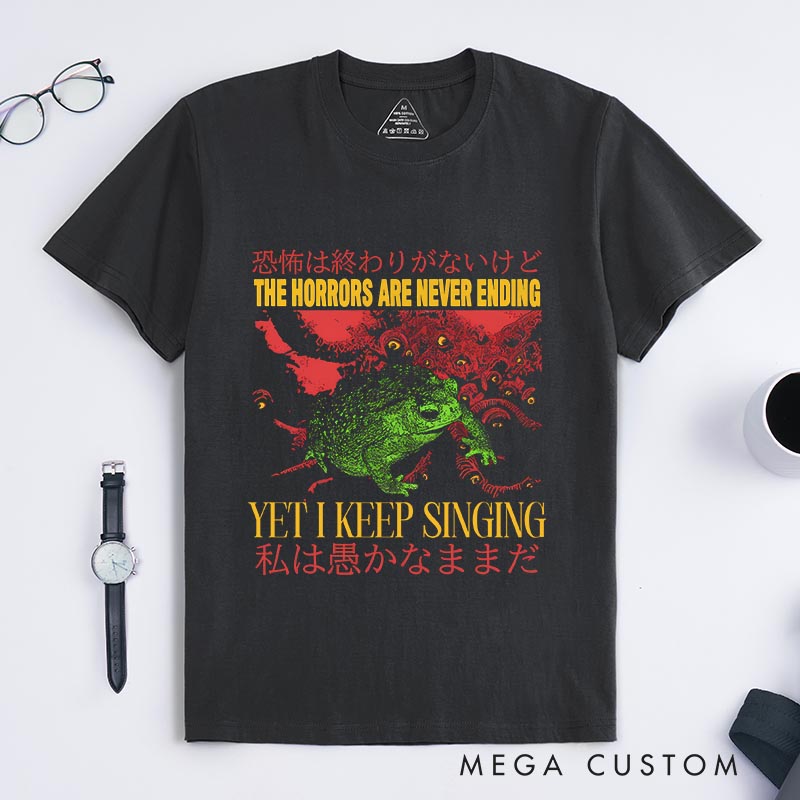 Personalized The Horrors Vintage Japanese Frog Classic T-Shirts Funny Vintage Japanese Tshirt