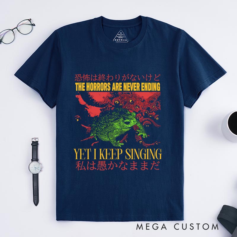 Personalized The Horrors Vintage Japanese Frog Classic T-Shirts Funny Vintage Japanese Tshirt