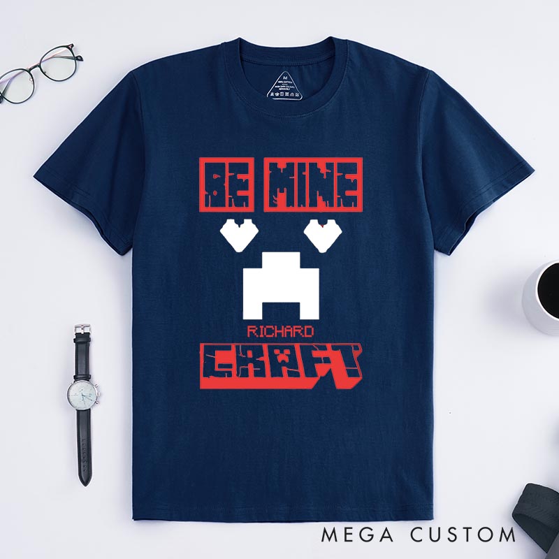 Personalized be Mine Classic T-Shirts Pixel Building Video Game Tshirt Fantasy Game Shirt