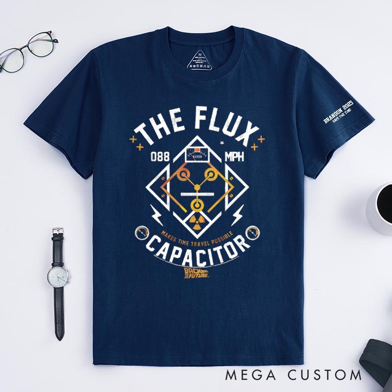 Personalized the Flux Capacitor Classic T-Shirts Future Fiction Movie Tshirt Geek Nerdy Movie Shirt