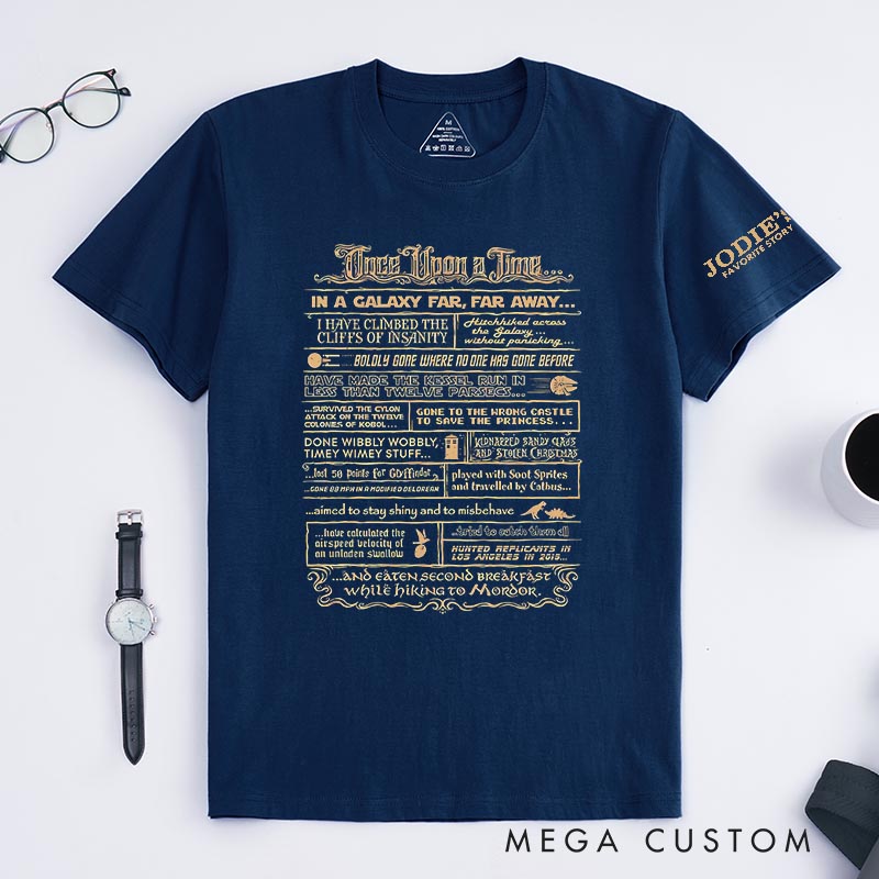 Personalized Once Upon a Time Classic T-Shirts Galaxy Fantasy Funny Geek Tshirt for Movie Lovers
